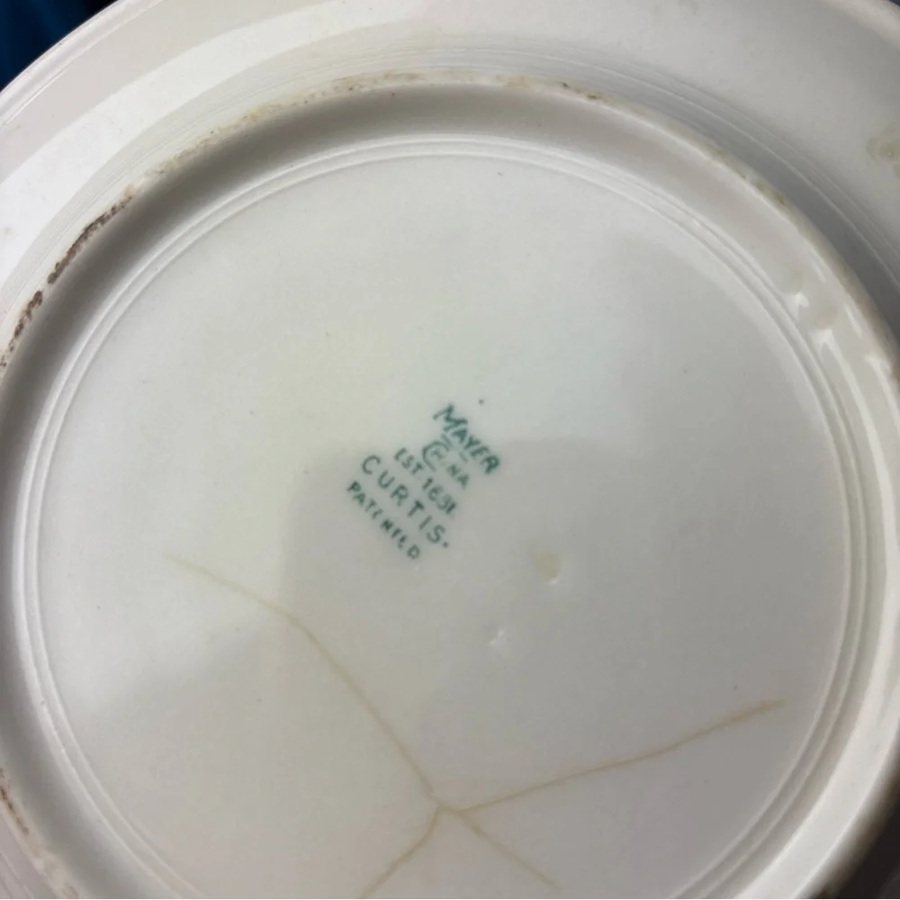 Vintage Mayer Curtis China Side Plate 7” Diameter Beige Green Decorative Serving